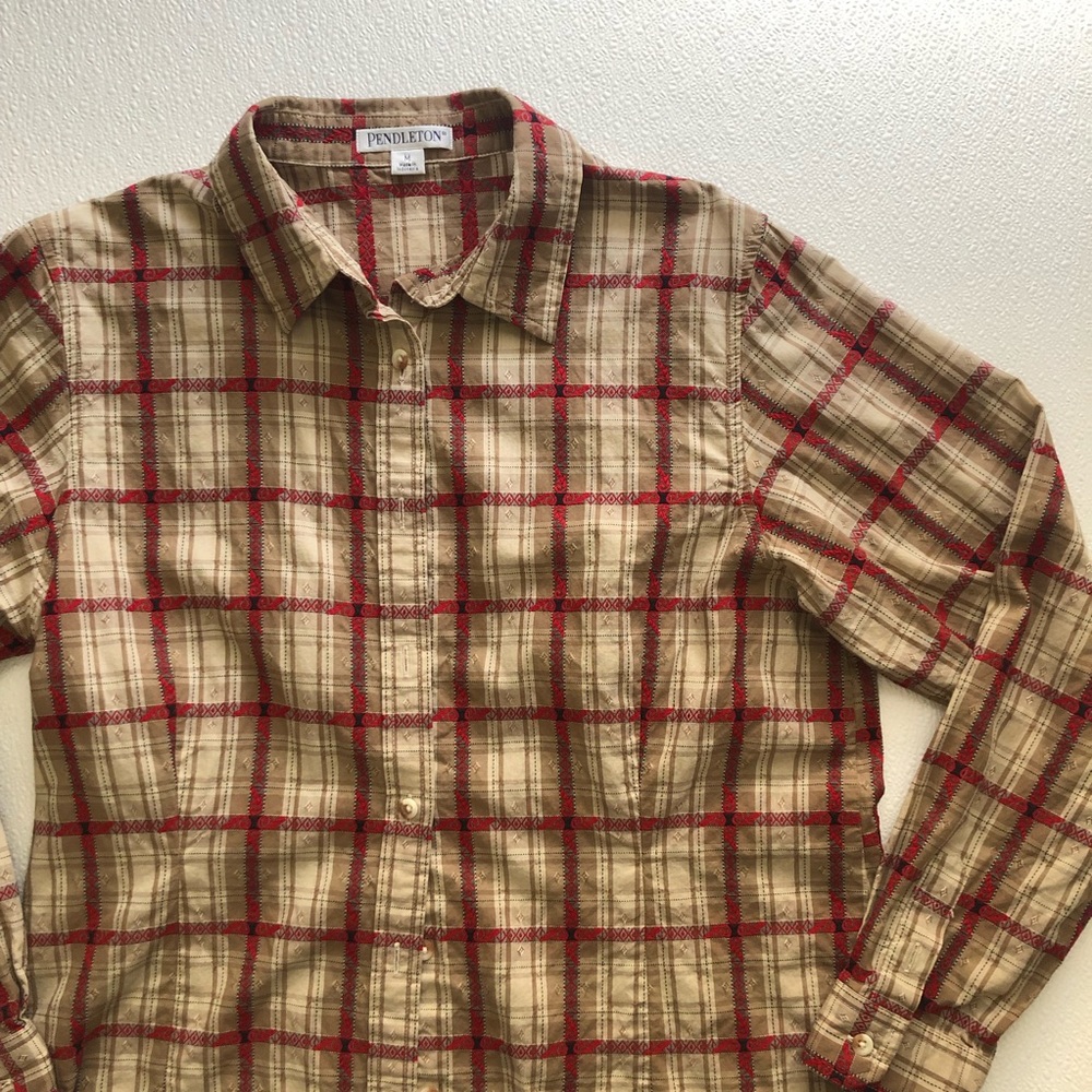Pendleton Plaid Women’s Button Down Long Sleeve C… - image 1